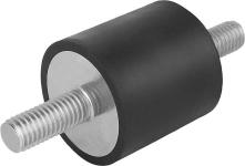 Gummibuffer type a gevind m3x6 d: 8 h: 8 stål materiale: elast. naturgummi gummi shore 55a materiale: sort