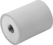 Gummibuffer type e gevind m10 d: 50 h: 40 rustfrit stål 1.4401 materiale: elast. naturgummi shore 55a