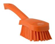 Vikan vaskebørste med kort skaft 270mm stiv orange