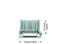 Vinklet din-skinneholder kombineret med monteringsholder 221-500 eller 222-500 grå