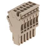 Stik for rækkeklemme 2,5mm2 500v 24a 6 polet beige