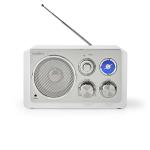 Nedis FM-radio | Borddesign | FM | Strømforsyning | Analog | 15 W | Hvid / Sølv