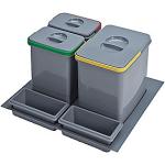 Intra Juvel PRACTIKO 600-3 affaldssortering 230x540x490mm til køkkenskuffe grå