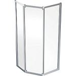Ifö Showerama brusevæg med skydedør, 800x900x2000mm, sølv/klar