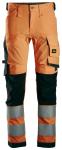 Snickers high-vis stretch buks 6343 klasse 2 orange/sort str. 152