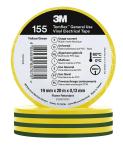 Temflex el vinyltape 155 grøn/gul 19 mm x 20 m