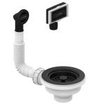 Lavabo universal bundventil med ovl sort billede