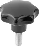 Stjernegreb din6336 d: m8x20 d1: 40 h: 25 model: l duroplast højpoleret finish sort materiale: stål - udv gev