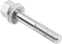 Kipp hygienic m6x60 mm. rustfri flangebolt 6-kant hoved poleret og 6 mm. rustfri tætningsskive hvid