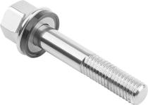 Kipp hygienic m8x50 mm. rustfri flangebolt 6-kant hoved poleret og 8 mm. rustfri tætningsskive sort