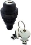 Nøglegreb med 2 positioner fjeder-retur (2xno i den ene position 1x40sr). monteringshul ø22,3mm. tilsluttes med m12 stik 4-polet