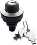 Nøglegreb med 2 positioner fjeder-retur (2xno i den ene position 1x40sr). monteringshul ø30,3mm. rustfrit stålring. m12 stik 4-polet