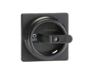 Drejegreb sort rundt snap-on frontplade ip67/ip69k låsbar med 3 hængelåse for ol40_pb omskiftere 66x66mm