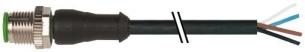 Føler-/sensorkabel m12 han lige 4-polet a-kodet med kabel 4x0,34mm2 sort pvc ul,csa 0,6 meter