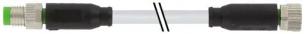 Føler-/sensorkabel m8 han lige 3-polet / m8 hun lige 3-polet kabel 3x0,25mm2 grå pvc ulcsa 0,3 meter