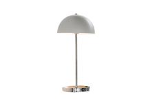 Dyberg GARDA bordlampe hvid/krom genopladelig