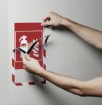 Duraframe security magnetisk a4 inforamme 5 stk rød/hvid