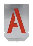 Stencil sæt med bogstaver a-z+& med 60mm tegnhøjde 27 dele