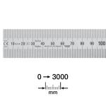 Stållineal 3000x30x1,0mm med aflæsning venstre-mod-højre
