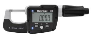 Bowers ip67 digital mikrometerskrue 0-25x0,001mm med roterende spindel og bluetooth iot