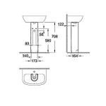 hvid hndvask til 708mm sjle ceramic bau grohe