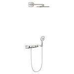 hvid forkromet hndbruser hoved med 130mm c150mm c termostatarmatur smartcontrol rainshower grohe