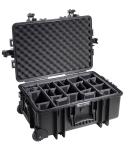 Outdoor kuffert i sort med polstret skillevæg 535x360x225mm volume 42,8l model: 6700/b/rpd
