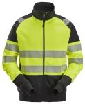 Snickers hi-vis sweatjakke lang lynlås kl. 2 str xs gul/sort