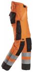 Snickers Buks vandtæt 2-lag Hi-Vis klasse 2 6630 - orange/sort / S | Bukser | EN ISO 20471 - klasse 2 | ID-Kort holder