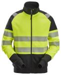 Snickers hi-vis sweatjakke lang lynlås kl. 2 str 3xl gul/sort