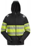 Snickers Hættetrøje med lynlås Hi-Vis klasse 1 2838 - sort/gul / S | Sweatshirt | Herre | Hættetrøje
