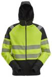 Snickers Hættetrøje med lynlås Hi-Vis klasse 2 2839 - Hi-vis gul/sort / XS | Sweatshirt | Herre | Hættetrøje