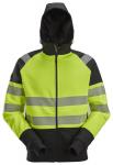 Snickers Hættetrøje med lynlås Hi-Vis klasse 2 2839 - Hi-vis gul/sort / S | Sweatshirt | Herre | Hættetrøje