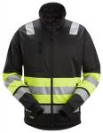 Snickers hi-vis sweatjakke lang lynlås kl. 1 str l sort/gul