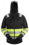 Snickers Hættetrøje med lynlås Hi-Vis klasse 1 8038 - Hi-Vis sort/gul / XS | Sweatshirt | DISCOUNT | EN ISO 20471 - klasse 3