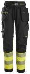 Snickers Bukser stretch med hylsterlommer Hi-Vis klasse 1 6934 - sort/gul / 44 | Bukser | Bukser | DISCOUNT