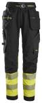 Snickers Bukser stretch med hylsterlommer Hi-Vis klasse 1 6934 - sort/gul / 46 | Bukser | Bukser | DISCOUNT