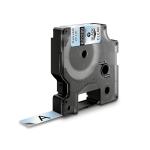 Dymo rhino industri tape permanent polyester sort på klar 12mmx5,5m