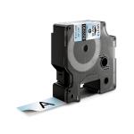 Dymo rhino industri tape permanent polyester sort på klar 19mmx5,5m