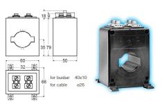 Ct strøm-måletransformer d40 300/5 2va