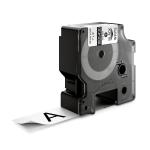 Dymo rhino industri tape vinyl tape 24mmx5,5m rulle sort på hvid selvklæbende