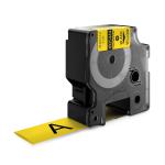 Dymo rhino industri tape krympeflex 24mmx1,5m sort på gul