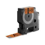 Dymo rhino industri tape vinyl sort på orange 19mmx5,5m