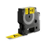 Dymo rhino industri tape fleksibel nylon sort på gul 19mmx3,5m