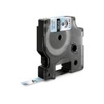 Dymo rhino industri tape permanent polyester sort på klar 9mmx5,5m
