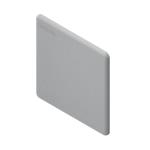 Endeplade 90x90l grå