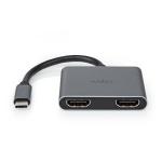 konvolut sort pvc nikkelplateret runde m 10 0 hdmi 2x han usb-c 1 gen 2 3 usb adapter multi-port usb