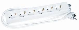 hvid ledning mm 5 3g1 mtr 5 med afbryder og jord med se 6-stikd schuko