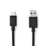 label sort pvc runde m 00 1 nikkelplateret gbps 5 w 15 han usb-c han usb-a 1 gen 2 3 usb usb-kabel