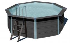 graphite black cm 124 x 410 round pool composite fun swim